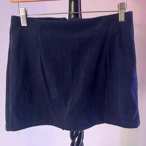 Navy Blue Corduroy Skirt